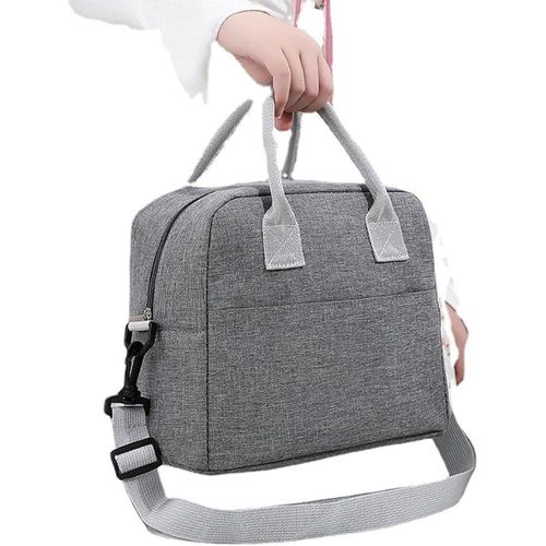 product_image_name-Generic-Lunch Sac Isotherme Portable, Pochette Conteneur Alimentaire pour Travail et Pique-Nique, Gris-2