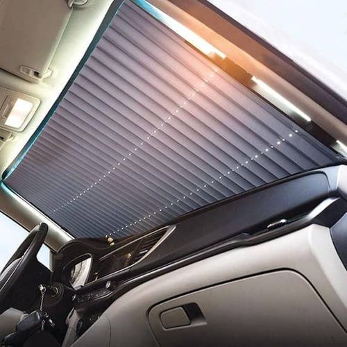 Couverture de pare-brise de voiture pliable, pare-soleil argenté