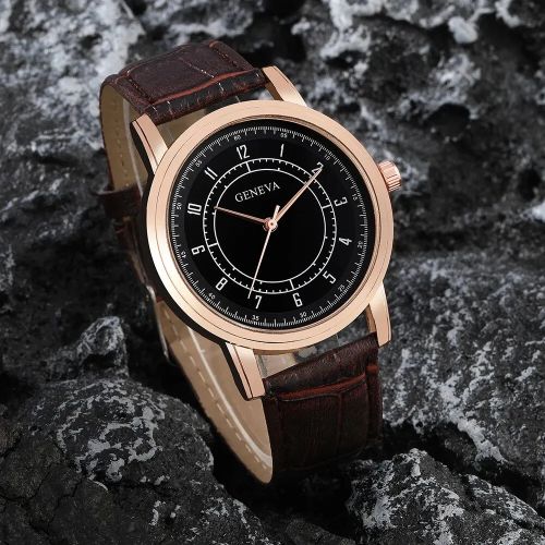 product_image_name-Generic-5 قطعة مجموعة موضة رجالي الرياضة سوار الساعات للرجال العسكرية الكوارتز ساعة معصم الكلاسيكية الذكور ساعة جلدية-5