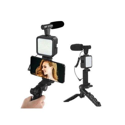 product_image_name-Generic-Kit Vidéo Mobile Complet – Microphone + Éclairage LED & Support pour Vlog/Tournage-3