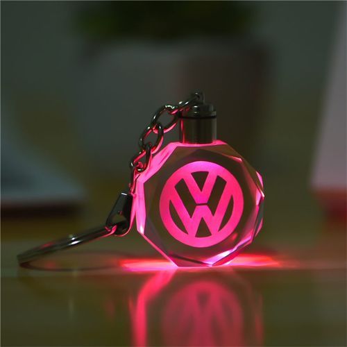 Generic Porte clé 3D en Crystal avec le logo du Volkswagen lumineux  multicolore sans emballage à prix pas cher