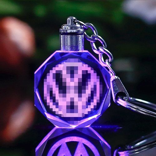 Generic Porte clé 3D en Crystal avec le logo du Volkswagen lumineux  multicolore sans emballage à prix pas cher