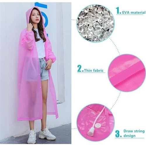 product_image_name-Generic-بونشو مطري سميك مقاوم للماء من EVA - كاب شفاف قابل لإعادة الاستخدام للكبار - حماية ضد الماء للسفر والمشي والمخيمات والأنشطة الخارجية والطوارئ-4