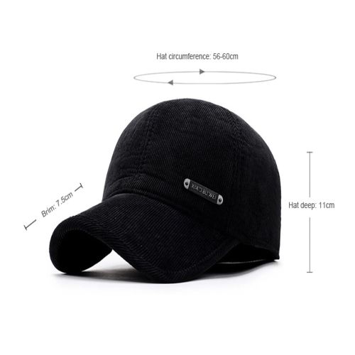 Generic Casquette baseball Hiver avec cache-oreilles pliables- Noir à prix  pas cher