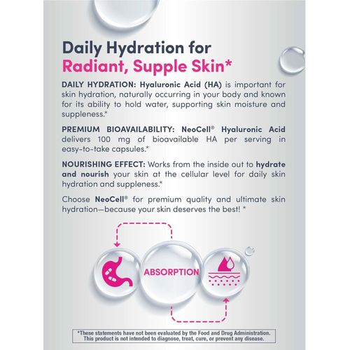 product_image_name-Neocell-Acide Hyaluronique 125 mg, Supports Tissue Hydration, Gluten Free, 60 Capsules-5