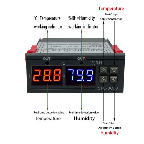 Generic double Thermostat régulateur de température et d'humidité