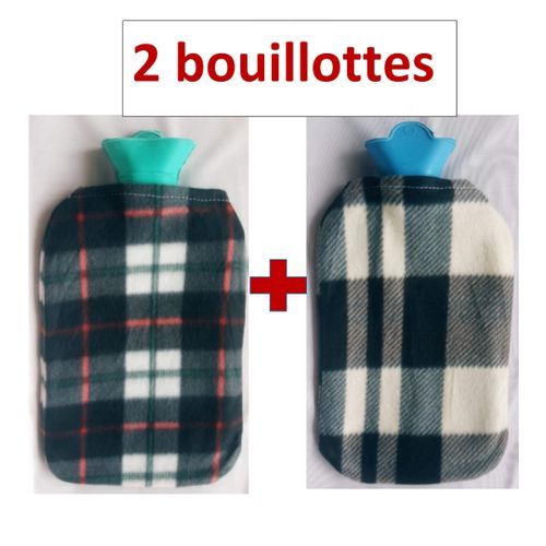 Generic 2 Bouillottes d'eau chaudes de 2 litres avec housses à