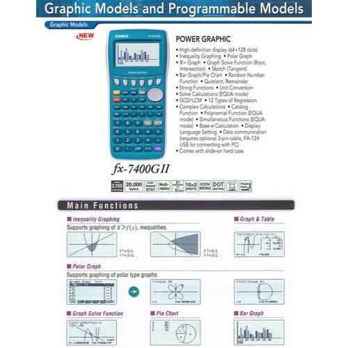 Casio Calculatrice Graphique Fx 7400GII