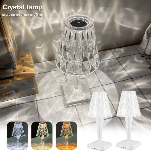 Generic Abat-jour Lampe LED tactile en cristal, luminaire