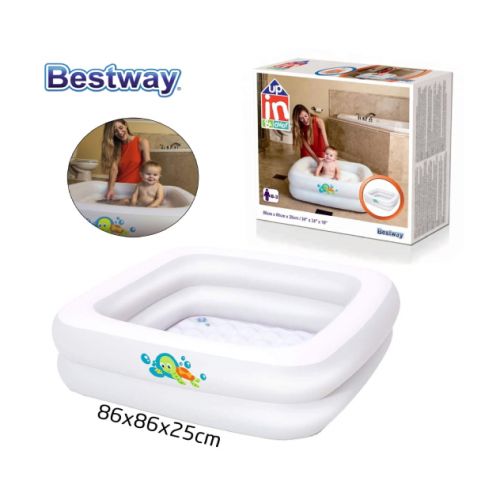 BESTWAY - Baignoire Gonflable Carrée Pour Bébé Fluo