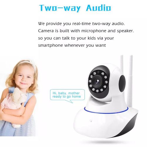 Generic Caméra Surveillance WiFi Intérieur 1080P, Camera IP WiFi & Ethernet  360, Suivi de Mouvement, Audio Bidirectionnel pour Bébé à prix pas cher