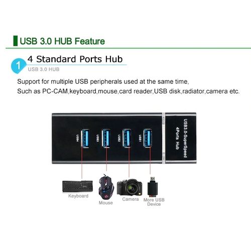 product_image_name-Generic-Adaptateur Led :303 concentrateur de câble 30cm répartiteur rapide USB 3.0 haut débit 5 Gbps pour PC portable et Bureau Hub USB 4 ports-2