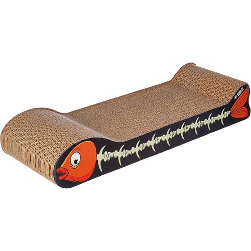 product_image_name-Generic-Croci - Arbre à Chat en Carton, 2 Couches Réversibles, avec Pieds Antidérapants, y Compris Un Sac d'herbe à Chat, Style Poisson-1