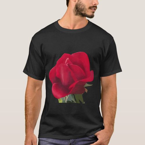 Generic Rose rouge Red rose Plus Size T Shirt prix pas cher