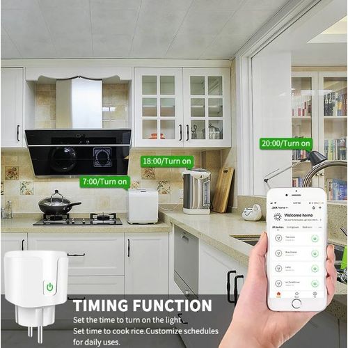 20a - 4 pièces - prise connectée wifi Prise intelligente de télécommande  Tuya smart version générale française 20a avec moniteur d'énergie  synchronisation fonctionne avec Alexa Google Assistant Yandex Alice smart  life