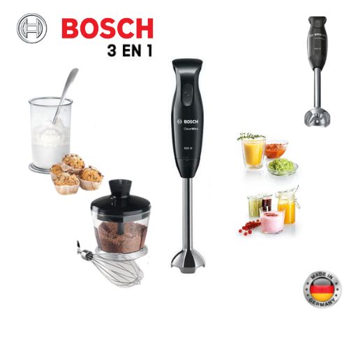 CLEVER MIXX600 Mixeur plongeant 3 en 1 en INOX Avec Bol 600ml+Hachoir XL et  batteur