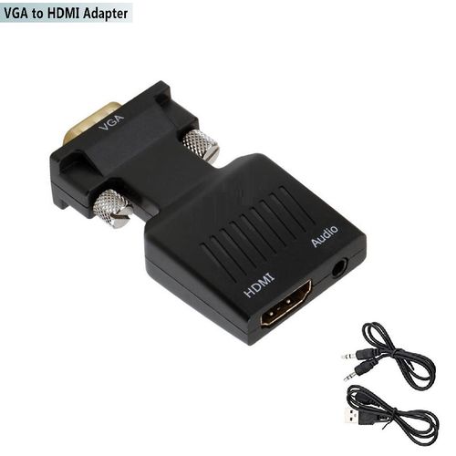 Adapter Adaptateur VGA vers HDMI avec Audio, VGA HDMI