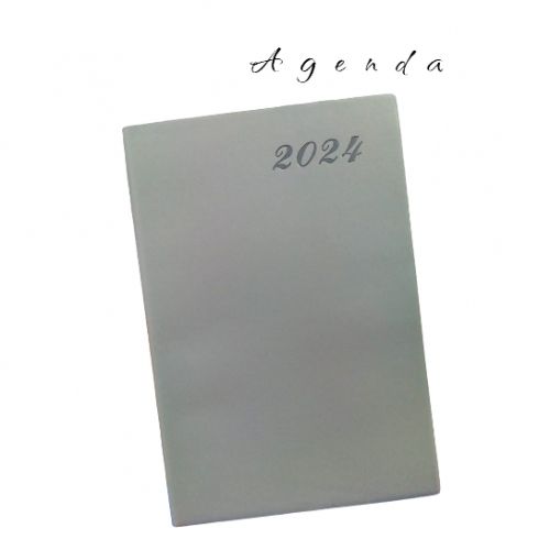 Generic Agenda 2024 ( samedi + dimanche = 1 page / 1 jour ) Gris à prix pas  cher