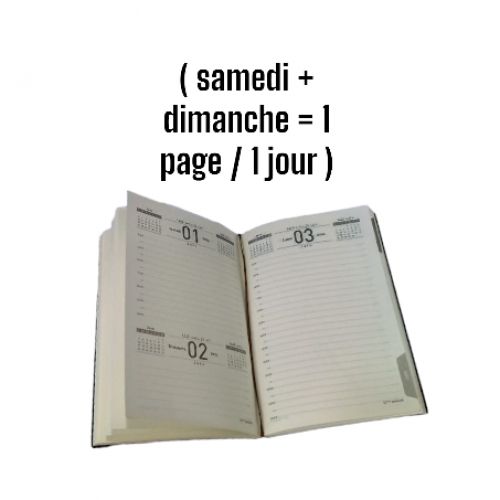 Generic Agenda 2024 ( samedi + dimanche = 1 page / 1 jour ) Gris à prix pas  cher