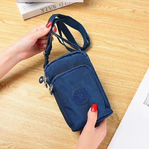 product_image_name-Generic-Petit Sac, Petit portefeuille en nylon pour téléphone portable, brassard de sport avec poche pour cartes, bleu marine.-2