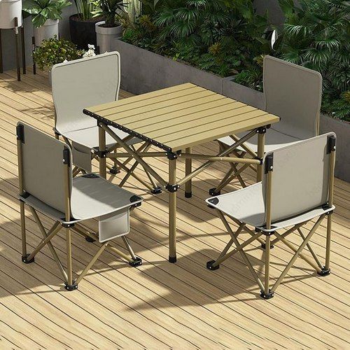 Generic Pack de Table et 4 chaises de Camping pliantes,Portable pour voyage  à prix pas cher