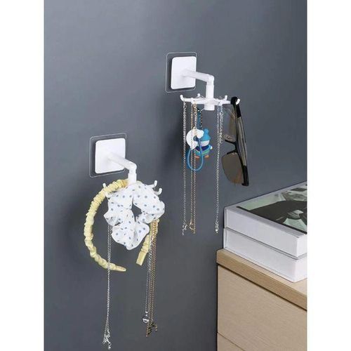 product_image_name-Generic-Lot de 4 crochets de cuisine auto-adhésifs, rotatifs à 360 degrés noir et blanc-6