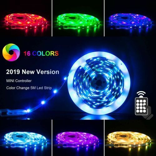 Led Strip Ruban Led Strip Intérieur 5 Mètres RGB Multicolor AVEC  Télécommande sans fil à prix pas cher