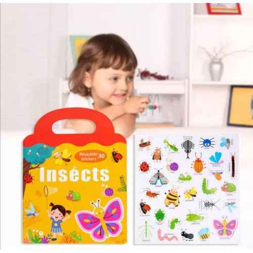 Generic livre d'autocollants réutilisables Stickers Montessori, jouet  éducatif,insectes à prix pas cher