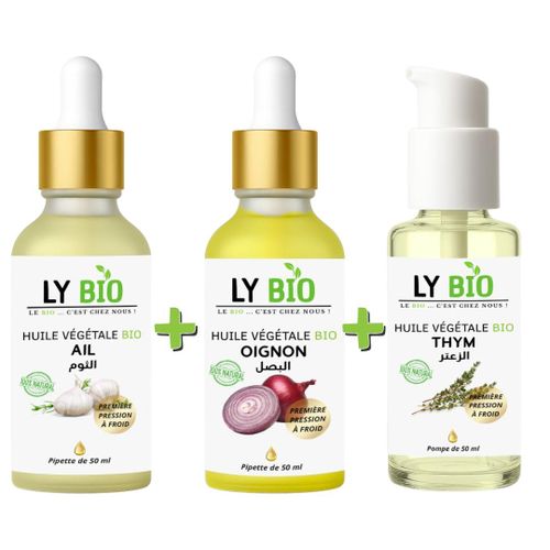 product_image_name-LY BIO-PACK HUILE AIL 50ML - PIPETTE + HUILE OIGNON 50ML - PIPETTE + HUILE THYM 50ML - POMPE-1