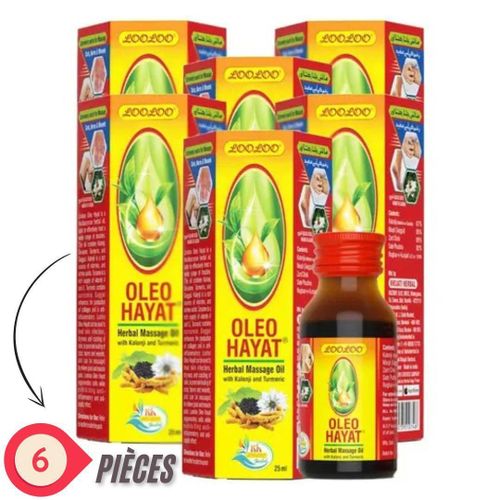 product_image_name-Looloo-Pack de 6 Pièces - L'huile de massage Oleo Hayat est une huile polyvalente à base de plantes qui s'adapte à tous les besoins de la peau, Répare la peau sèche et craquelée-1