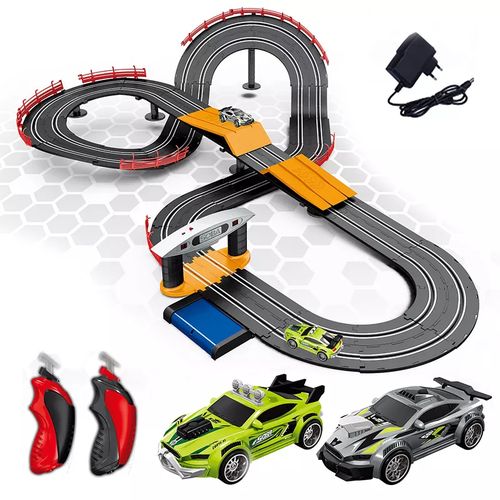 TOP TURBO Jeux de voiture de course-Circuit de Voitures ​Electriques pour  enfant avec 2 manettes – Jouet pour Enfants à partir de 6 Ans 5.4m à prix  pas cher