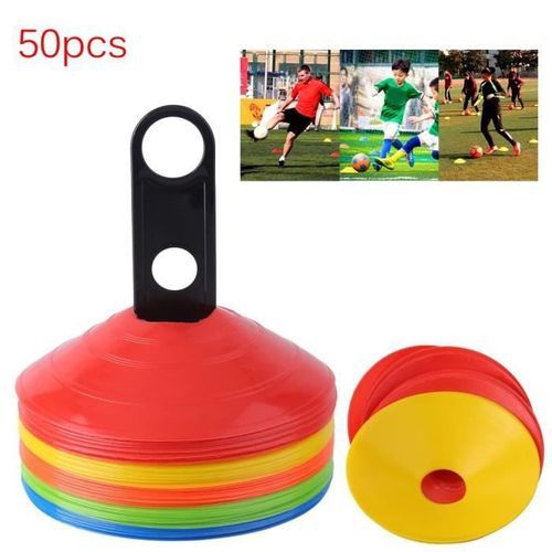 Generic 50 PCS disque plot d'entrainement football accessoires avec support  à prix pas cher