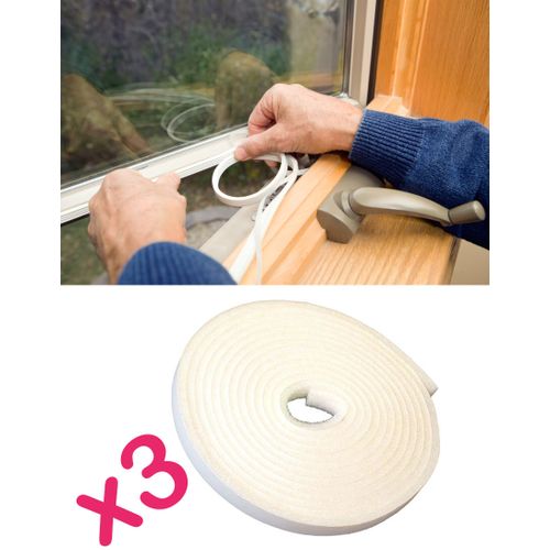 Generic 3x bande de joint de mousse de porte de fenêtre Joint adhésif  (15x5mm) 4M à prix pas cher