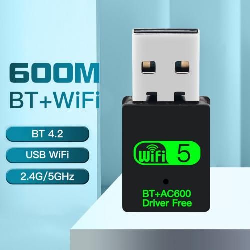 Clé Wifi USB AC600 Mbits / s 2.4 GHz et 5 GHz double bande USB 2.0 WiFi  Free Drive Adapter Carte réseau externe