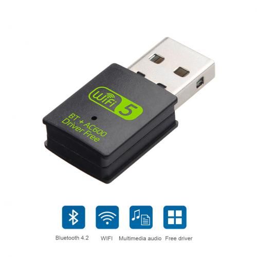 Adaptateur double bande USB WiFi Bluetooth 600/2.4 Ghz, récepteur