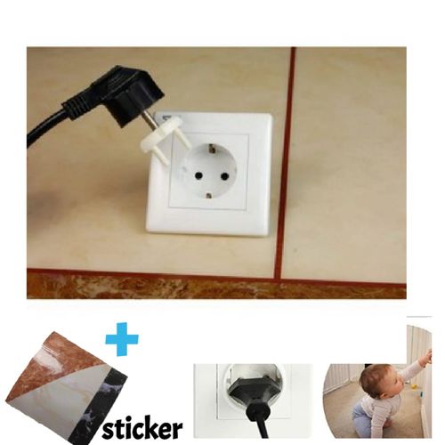 Generic LOT DE 6 Cache prise simple a mettre et enlever prise de courant  Electrique protection bébé sécurité enfant avec un STICKER à prix pas cher