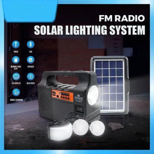 product_image_name-Isolar-Kit Complet d'Éclairage Solaire avec Panneau Solaire, Radio FM, Lecteur MP3 et Deux Lampes LED  Arabic:-2