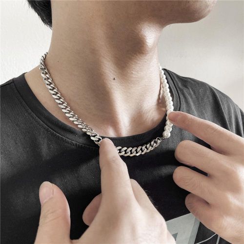 Generic Collier Elegant Tendance En Perles Et Acier inoxydable Pour Hommes Argent a prix pas cher Jumia Maroc