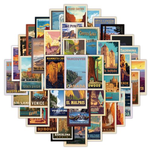 product_image_name-Generic-ملصقات 50 ملصق مقاومة للماء من World Travel Country، تزيين المناظر الطبيعية الكرتونية، حافظة هاتف DIY، كمبيوتر محمول، سيارة، ألعاب،،،-1