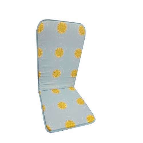 Coussin de chaise dossier haut bleu/blanc