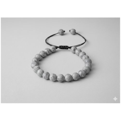 product_image_name-Generic-Bracelet En Pierres de Marbre Blanc pour Hommes réglable 8mm-6