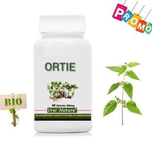Vrai nature Gélulles Ortie feuille /Bio et naturel / 260 mg / 40