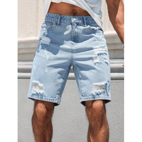 product_image_name-Jeans-Short Déchiré Homme Manfinity – Style Casual, Confort Été, Coupe Moderne , 98% Coton-4
