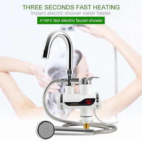 Chauffe-eau électrique instantané, chauffe-eau instantané 3000w Chauffe-eau  instantané électrique avec pomme de douche et tubes pour salle de bain