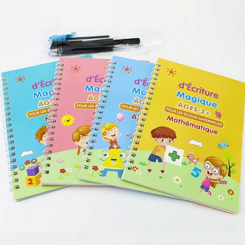 Generic Pack 4 livres Réutilisable magique pour enfants, cahier d'écriture  Age 3 ans à prix pas cher