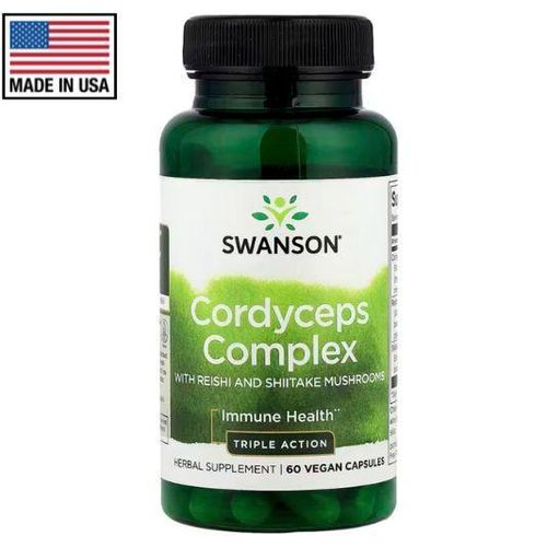product_image_name-Swanson-Mushroom Extract Complex 600 mg 60 Veggie capsules (vegan) - مركب الفطر 600 ملغ (كورديسيبس 200 ملغ، ريشي 200 ملغ، شيتاكي 200 ملغ) ثلاثي المفعول، 60 كبسولة نباتية-1