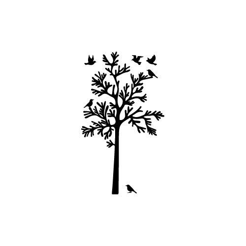 product_image_name-Stickers-Autocollant oiseaux sur un arbre stickers Autocollant stickers stick Noir SS019-3