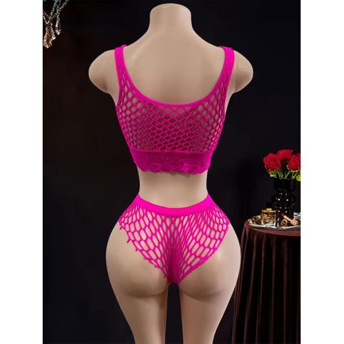 product_image_name-Generic-مجموعة لانجري مثيرة، حمالة صدر وسروال داخلي من الدانتيل، فستان، زي أنيق وجذاب، عصري-2