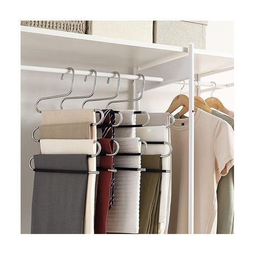 product_image_name-Generic-Lot de 3 cintres en Acier Inoxydable étal à 5 couches pour pantalons,serviettes-1