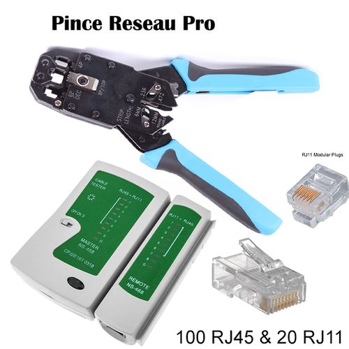 Pince et Testeur Câble Réseau RJ45, RJ11, RJ12 - Outils et